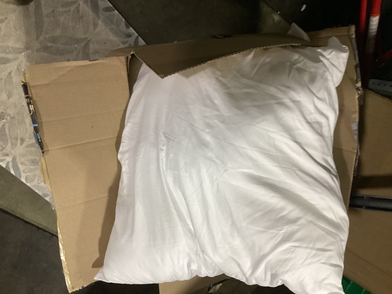 Condition photo showing New/Like New for EDOW Throw Pillow Inserts, Set of 4 Lightweight Down Alternative Polyester Pillow, Couch Cushion, Sham Stuffer, Machine Washable. (White, 22x22) 22"x22"