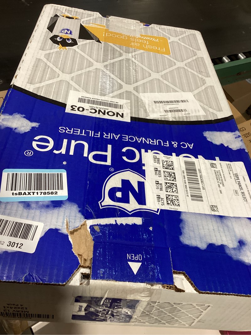 Condition photo showing Good Condition for nordic pure 12x24x1 (actual size: 11 1/2 x 23 1/2 x 3/4) pleated merv 12 air filters 4 pack merv 12 4 pack