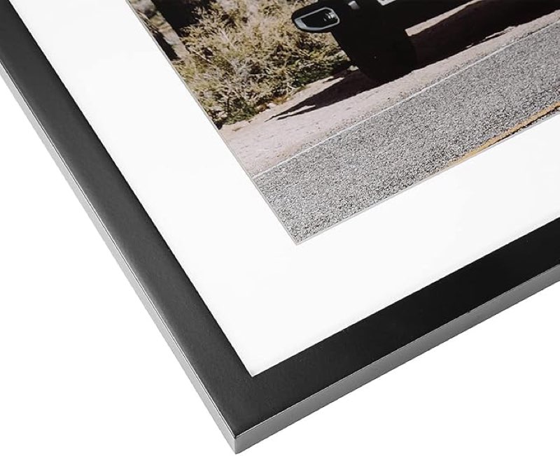 20x24 Black Picture Frame Mat for 16x20 Photo or 20x24 without mat- Wall Mounting Picture Frame for Horizontal and Vertical Wall Hanging