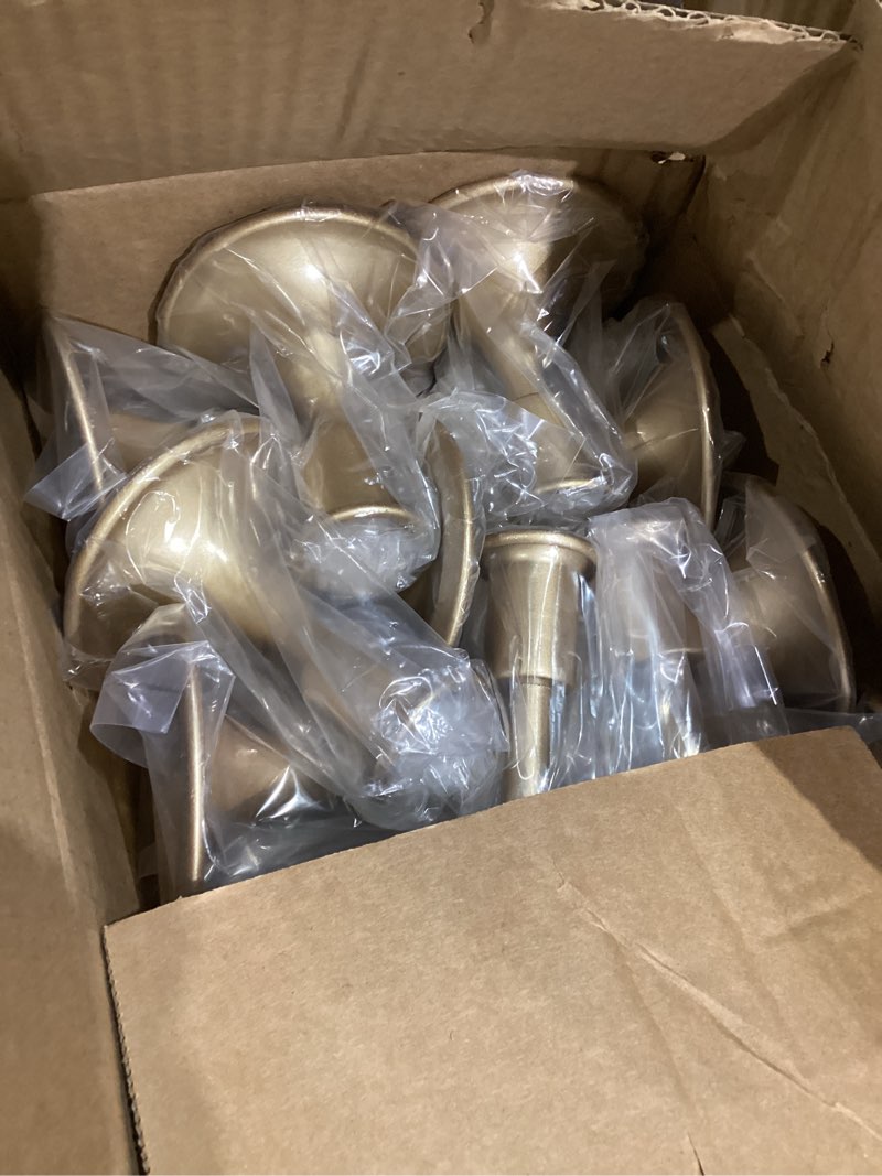 Condition photo showing New/Like New for Layhit 12 Pcs Gold Candle Holders Taper Candle Holders for Candlestick Matte Metal Candlestick Holder with Various Heights 3.3" 5.5" 6.3" for Wedding Table Centerpiece Decoration