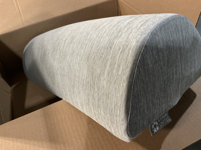 Condition photo showing Good Condition for 5 STARS UNITED Knee Pillow for Back Sleeping – Cooling Cover - Memory Foam Cushion for Sciatica Pain Relief – Under Leg Support for Sleeping on Back – Half Moon Bolster for Bed, Arctic Gray Arctic Gray Standard