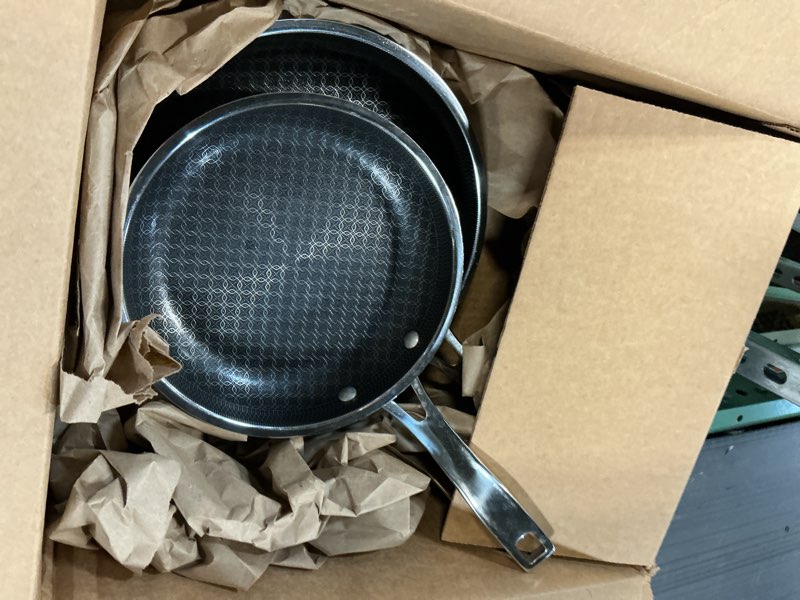 Condition photo showing As Is for Cuisinart FusionPlus Nonstick Stainless Steel Cookware Set, 2-Piece Skillet Cooking Set with PFAS-Free PURELYSEAR Ceramic Non Stick Technology, Scratch Proof, Cool Grip Handles, Dishwasher Safe 8 and 10-inch Skillet Set