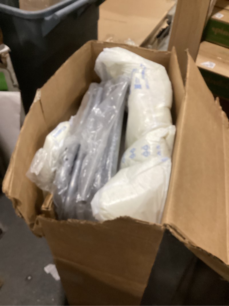 Condition photo showing As Is for VECELO 3-Piece Dining Table Set for Kitchen Breakfast Nook, Faux Marbled Oval Tabletop and Metal Frame with Built-in Wine Rack, for Small Spaces, White & Silver White & Silver 31.5 Inch