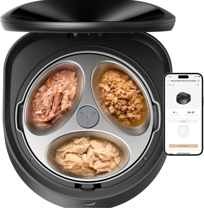 PETLIBRO Automatic Cat Feeder Wet Food with Stainless Steel Bowl, Refrigerated Auto Cat Feeder with Semiconductor Cooling, 3 Fresh Meals for 3 Days, App-Controlled Pet Food Dispenser, Easy to Clean