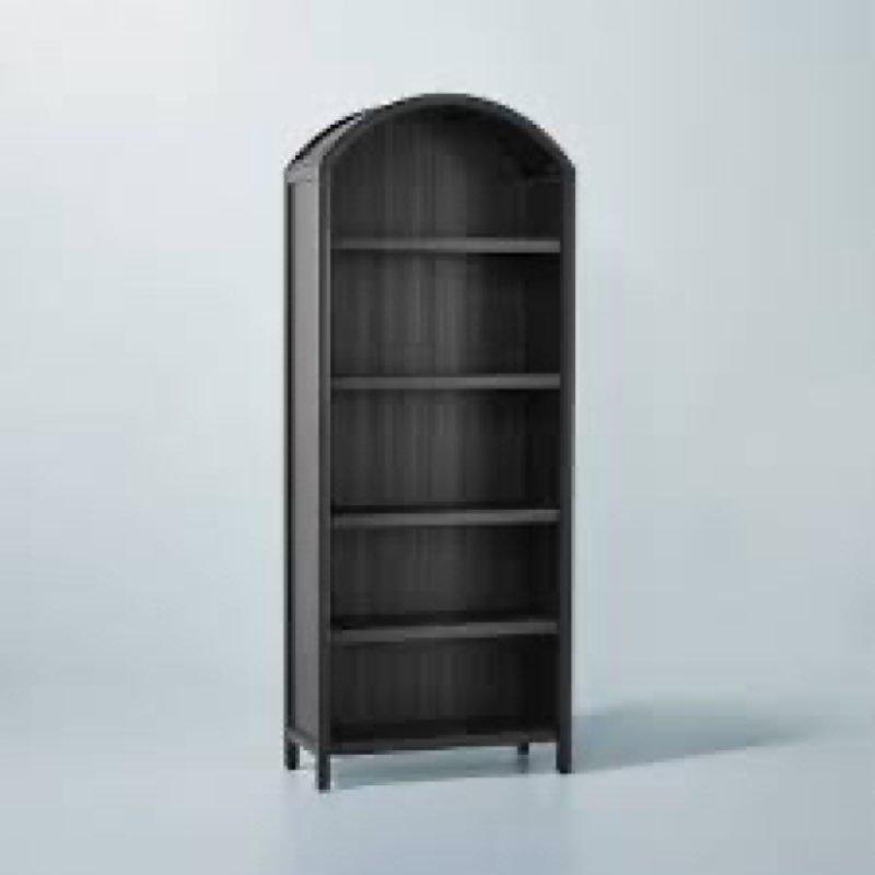 Small Black Bookcase Arched Bookshelf