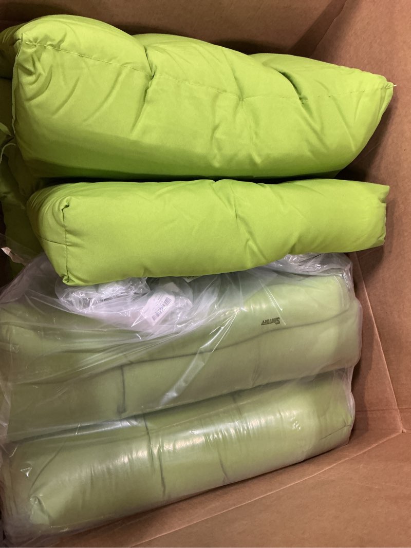 Condition photo showing Good Condition for sintuff 4 pcs 44 x 21 x 4 outdoor chair cushion patio chair cushions seat/back tufted pillow with ties water resistant replacement indoor patio furniture outdoor furniture (solid color,fruit green) solid color fruit green 4