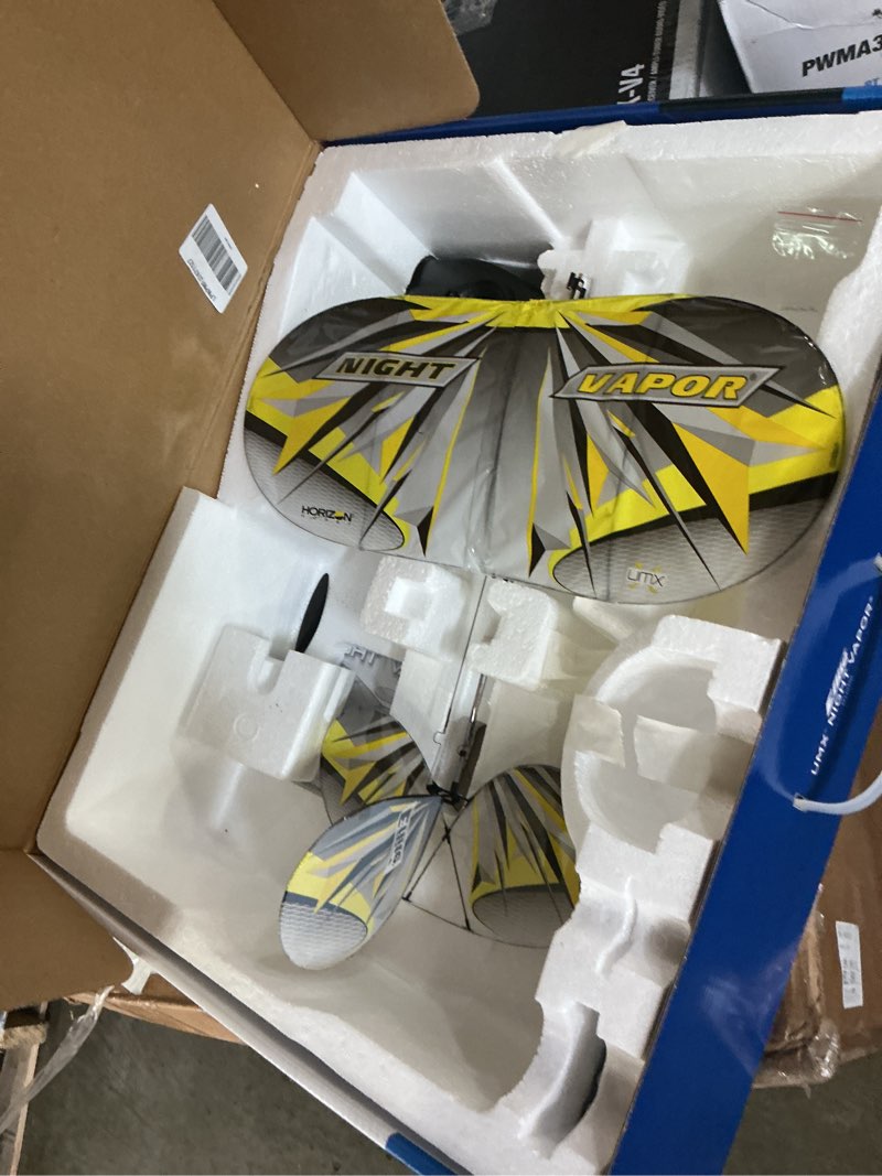 Condition photo showing As Is for e-flite rc airplane umx night vapor rtf to fly is included with as3x and safe select eflu1300 ready-to-fly