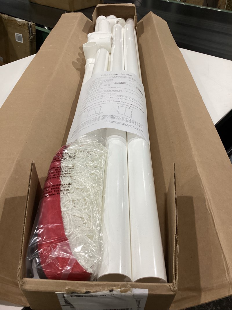 Condition photo showing New/Like New for mylec pvc junior hockey folding goal for indoor + outdoor (54 x 44 inches), lightweight & portable, sleeve netting system (red, 15 pounds)