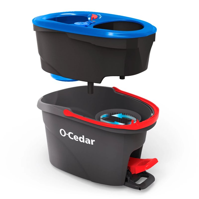 o-cedar easywring rinseclean microfiber spin mop & bucket floor cleaning system,