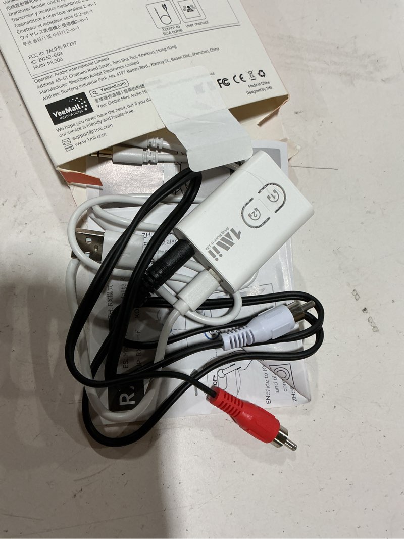 Condition photo showing Good Condition for 1mii bluetooth transmitter receiver for tv/airplane to headphones, bluetooth 5.3 aux/rca audio adapter with aptx adaptive/low latency/hd audio, dual link, wireless receiver for home stereo, boat, gym white