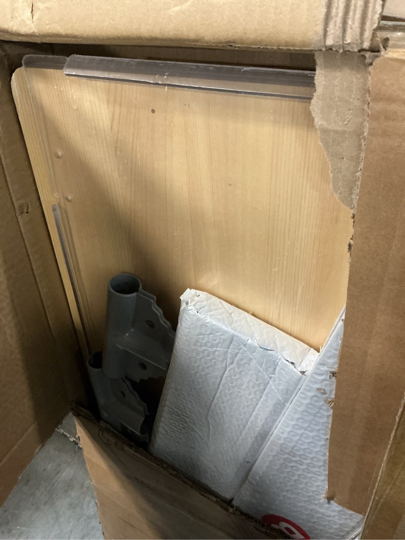 Condition photo showing Good Condition for Clear Acrylic Dog Cage Furniture, Decorative Dog Kennel Furniture with Solid Wood Tabletop, 41 Inch, 6 Panels, Transparent Pet Fence for Small Dogs, Rabbits, Hedgehogs, and Cats