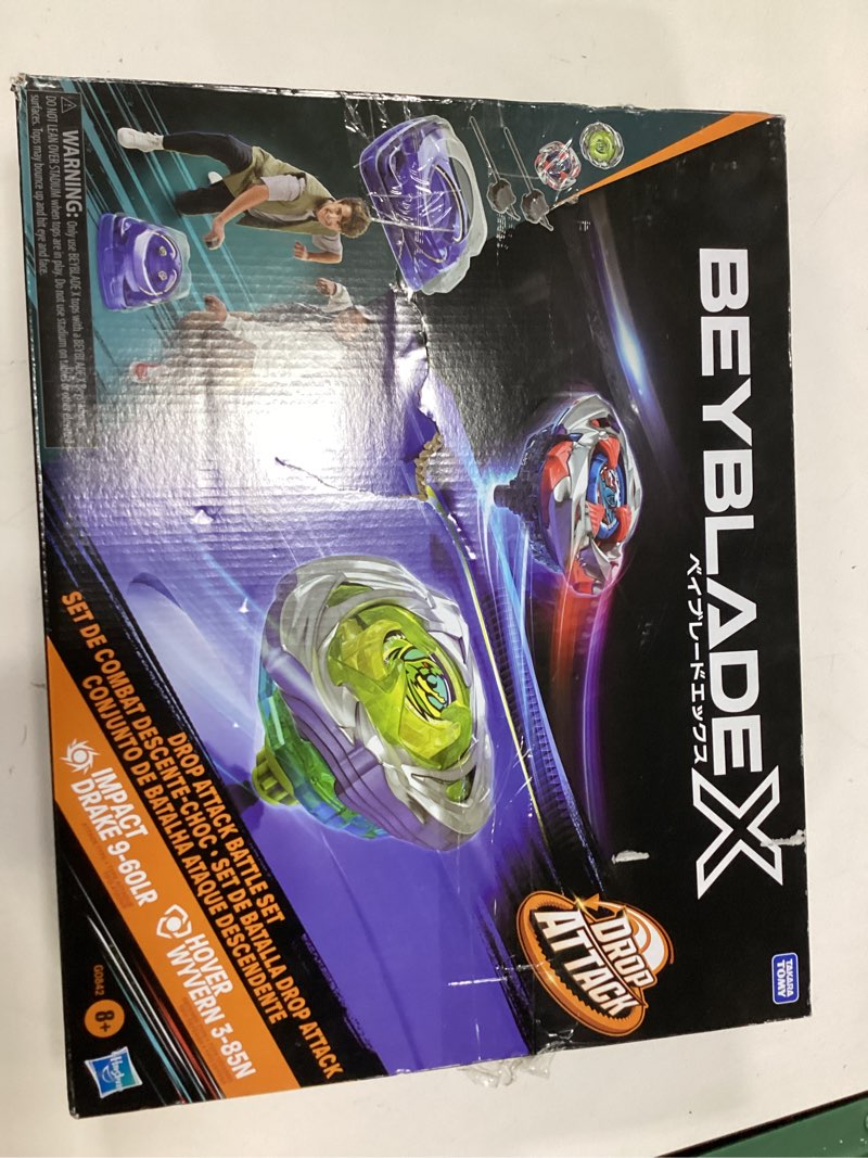 Condition photo showing As Is for beyblade x drop attack battle set - white - no size