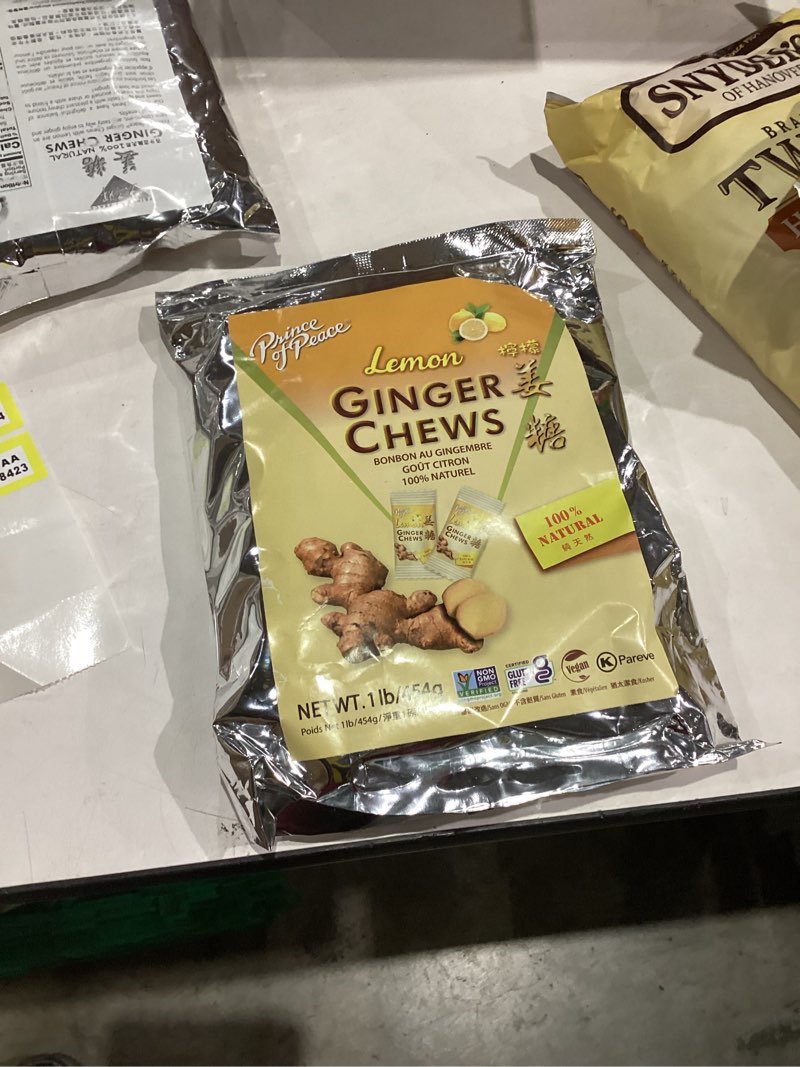 Condition photo showing New/Like New for Prince of Peace Ginger Chews With Lemon, 1 lb. – Candied Natural Candy