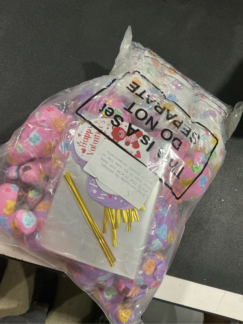 Condition photo showing Good Condition for Poen 18 Pack Valentines Day Bears Bulk with Heart Cards Mini Valentine Stuffed Animal with Heart Love Pattern Bears Toys Keychains for Kids Boy Girl Classroom Exchange Gifts Prize Xoxo