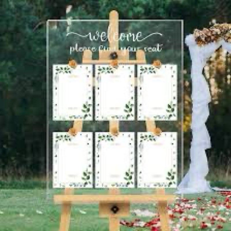 Wedding Seating Chart Display Board, 24x18Inches Acrylic Table Seating Chart for Wedding Reception, 