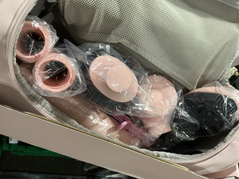 Condition photo showing Good Condition for 5 in 1 hot air styler wrap - high-speed hair dryer, volumizing brush with auto curlers, fast drying & frizz-free styling straightening, no heat damage, includes travel bag, gift for women pink