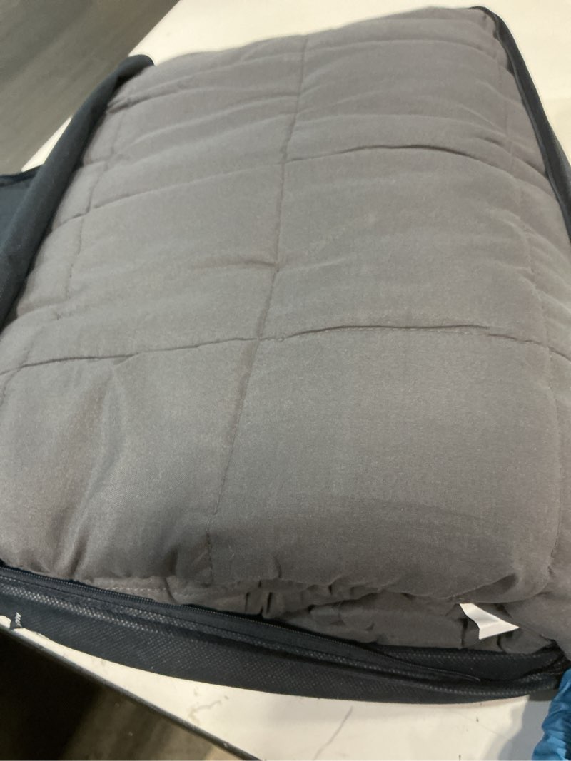 Condition photo showing Good Condition for l'agraty weighted blanket for adults- dark grey, 48"x72", 15lbs, twin full size heavy throw blanket, cooling, breathable, microfiber with glass beads, big, washable, all-season 01-dark grey 48" x 72" | 15lbs