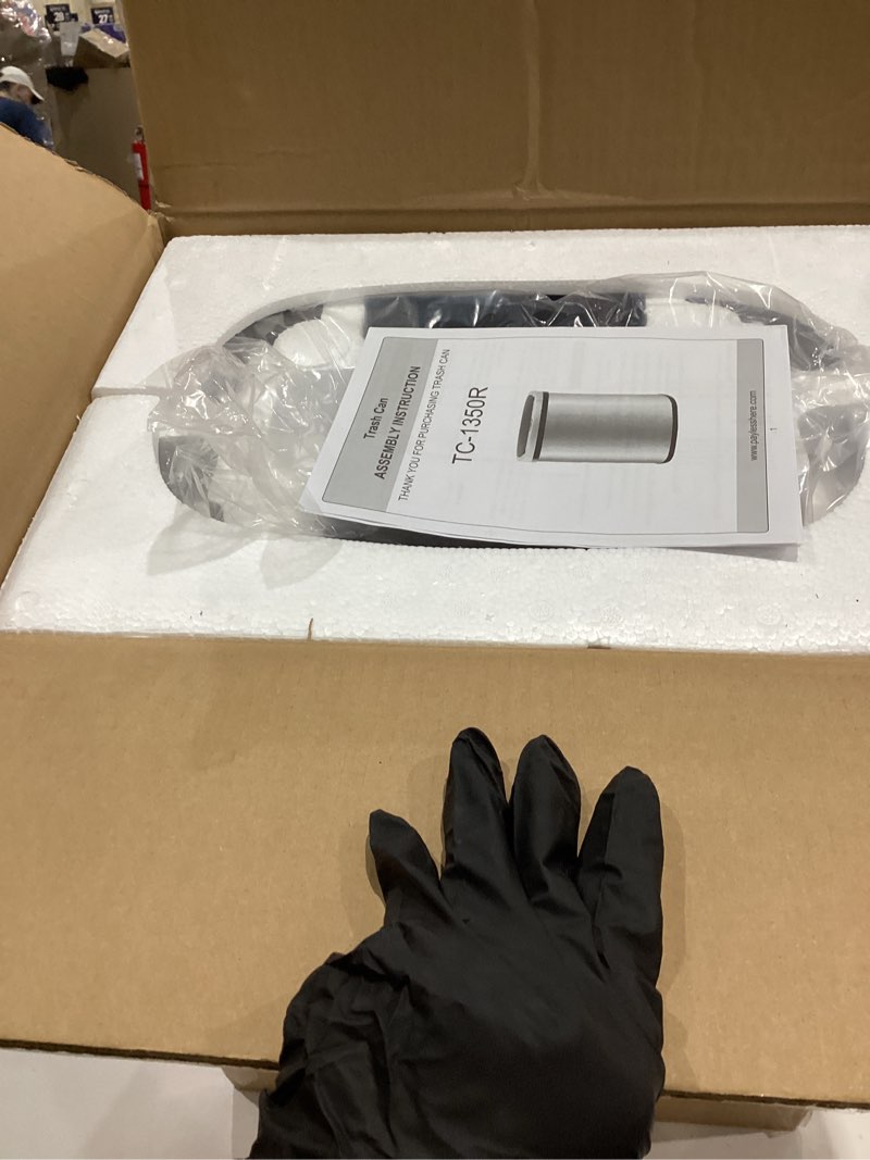 Condition photo showing New/Like New for fdw kitchen trash can for bathroom bedroom home office automatic touch free garbage bin with lid brushed stainless steel rectangular 13 gallon / 50l stainless steel stainless steel