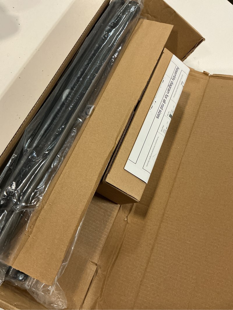 Condition photo showing Good Condition for heavy duty curtain rods for windows 66 to 120 inch,1 inch adjustable black curtain rod with easy installation and modern design,decorative long drapery rods with metal finials (a1,black,30-120") 30"-120" black