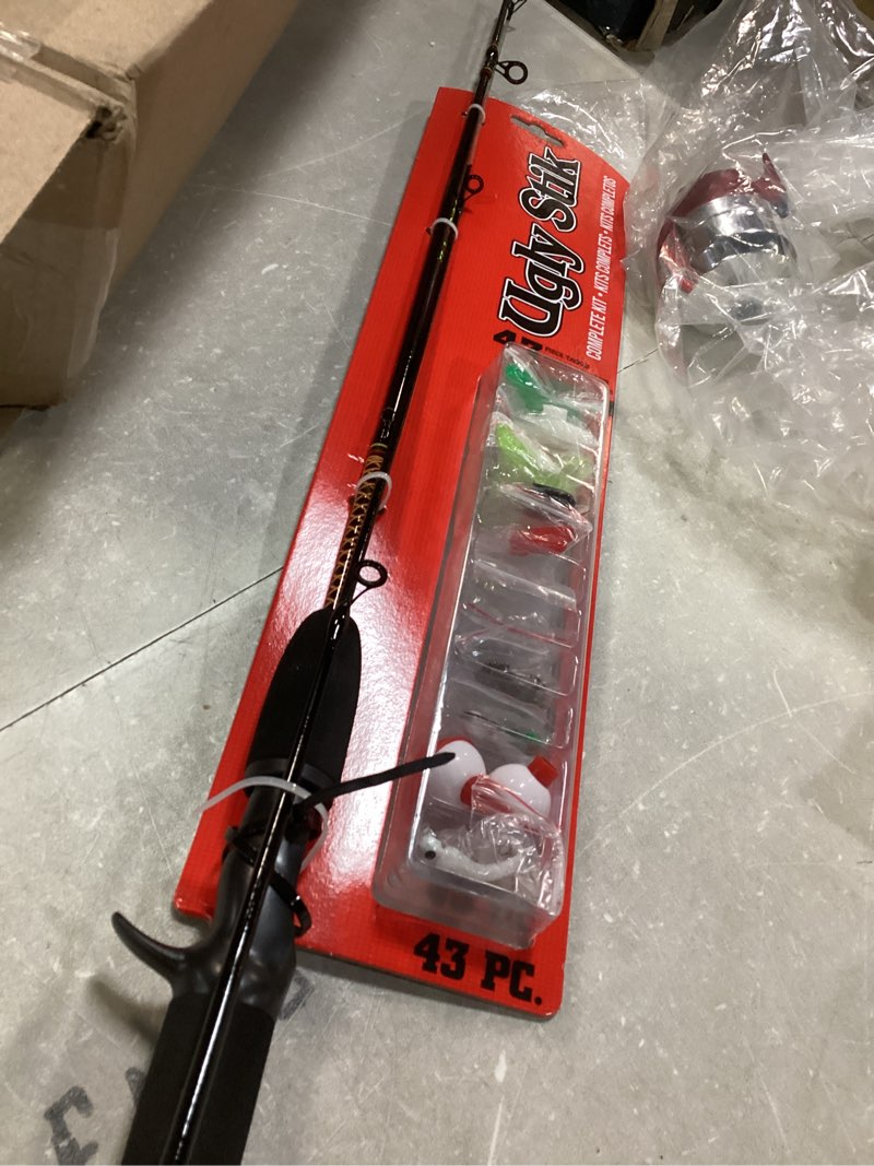 Condition photo showing As Is for Ugly Stik 5’ Complete Spincast Kit Fishing Rod and Reel Casting Combo