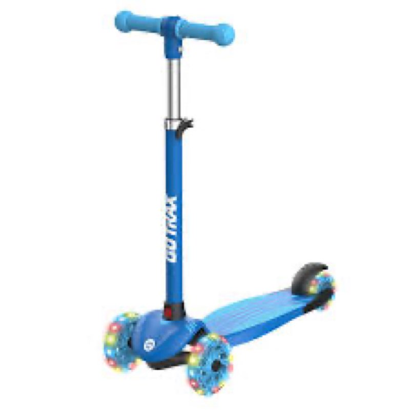 Gotrax KS1 Kids Kick Scooter, LED Lighted Wheels and 3 Adjustable Height Handlebars, Lean-to-Steer & Widen Anti-Slip Deck, 3 Wheel Scooter for Boys & Girls Ages 2-8 and up to 110 Lbs, 