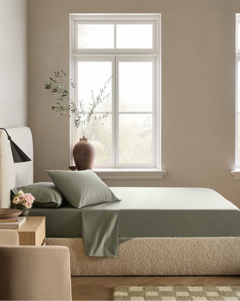 quince, classic organic percale sheet set  full(4 pcs)