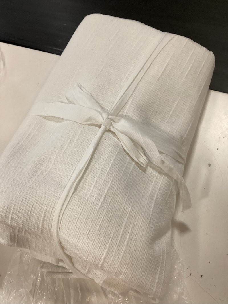 Condition photo showing Good Condition for cotton slub curtain - single panel, 48x84, white