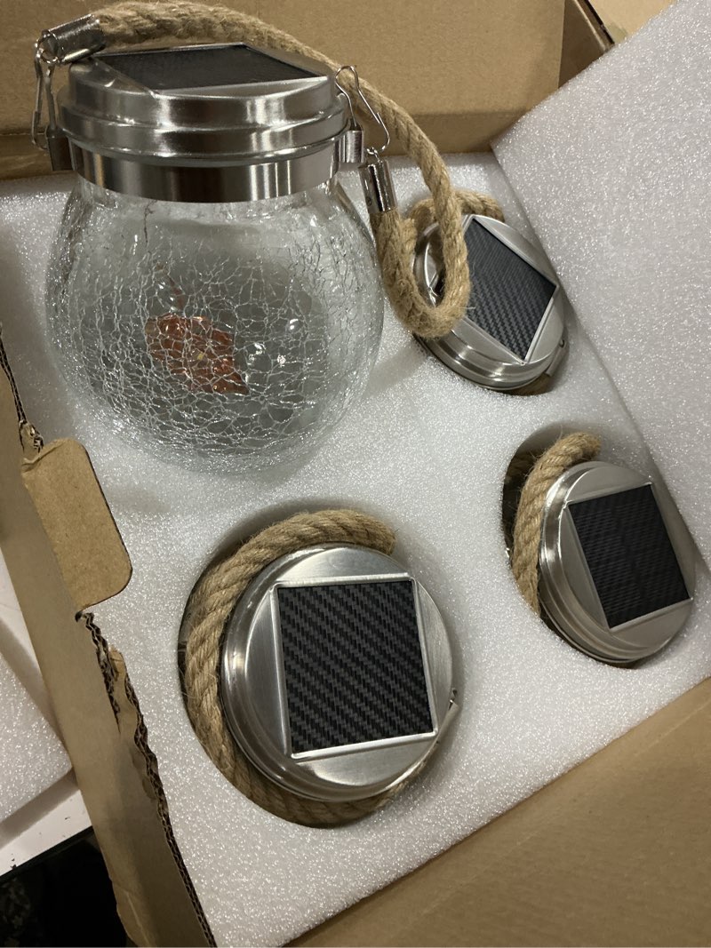 Condition photo showing Good Condition for roshwey solar lantern, 2 pack outdoor lanterns with 30 led waterproof garden decor patio solar lights outdoor decorative backyard outdoor hanging, warm light l size, 2-pack