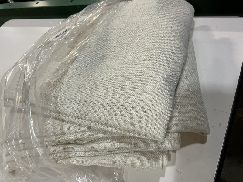 Condition photo showing Good Condition for mysky home linen curtains for living room, natural semi sheer curtains & drapes 84 inches length 2 panels set farmhouse country boho style back tab draperies for sliding glass door, 50" wide, linen 50"w x 84"l (pack of 2) linen