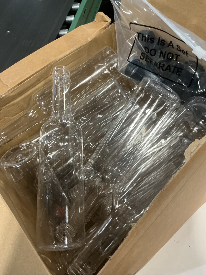 Condition photo showing Good Condition for Tioncy 30 Pcs 15 oz Plastic Long Neck Coquito Bottle Empty Clear Liquor Wine Bottles with Screw on Caps Homemade Wine Coquito Limoncello Containers for Drinks DIY Christmas Craft Decoration