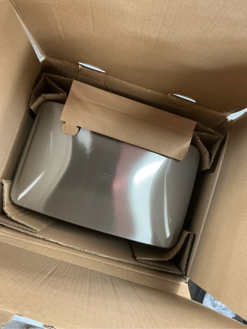 Condition photo showing As Is for tramontina 13 gal step trash can stainless steel