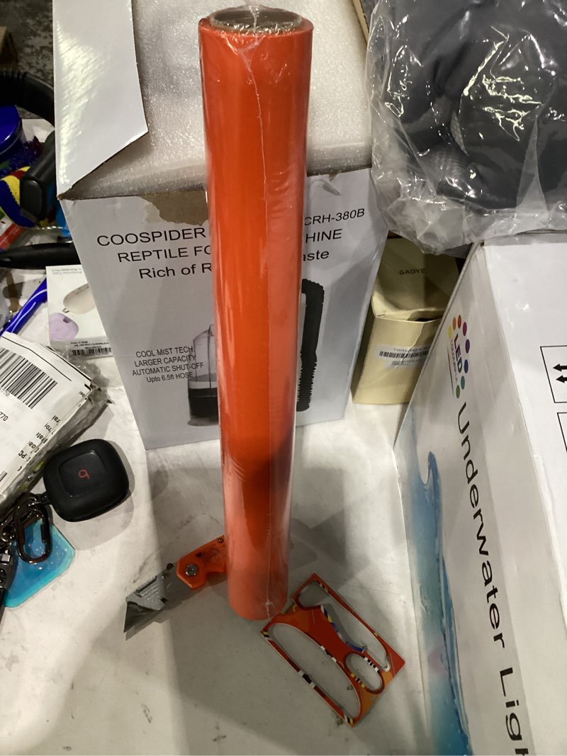 Condition photo showing New/Like New for joyit orange cellophane roll, 100 ft x 17.5 in, gift basket flower wrap | 2.5 mil thick orange cellophane wrapping paper, colored cellophane wrap for gift flower basket decoration orange 17.5in x 1200in