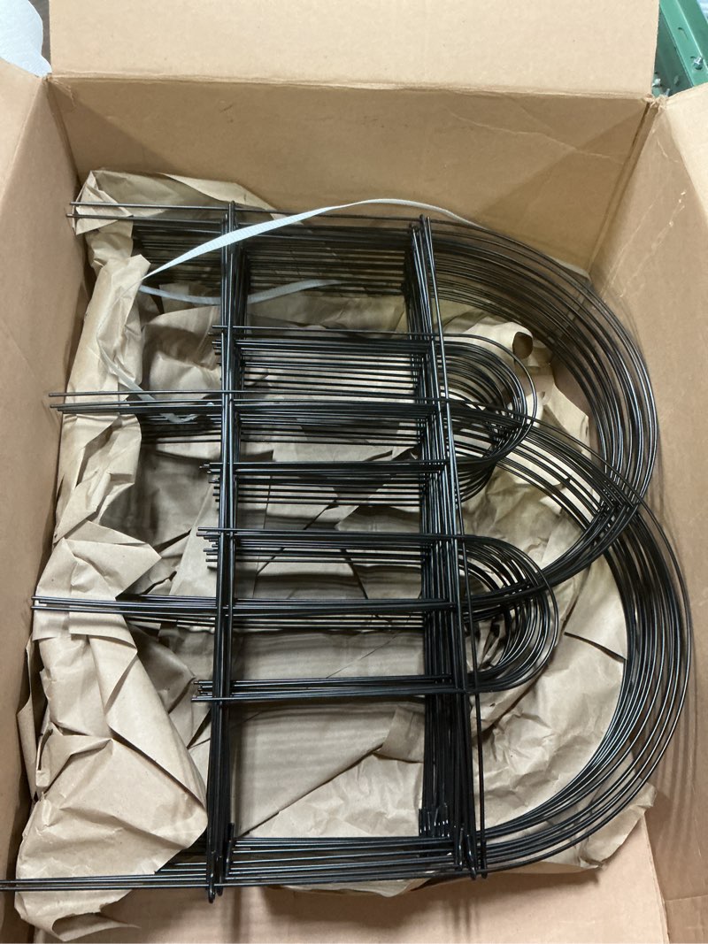 Condition photo showing As Is for decorative black garden border fence 18inx50ft metal wire edging flower bed folding fences panel outdoor garden fencing patio edge landscape for yard black-18?x50? black