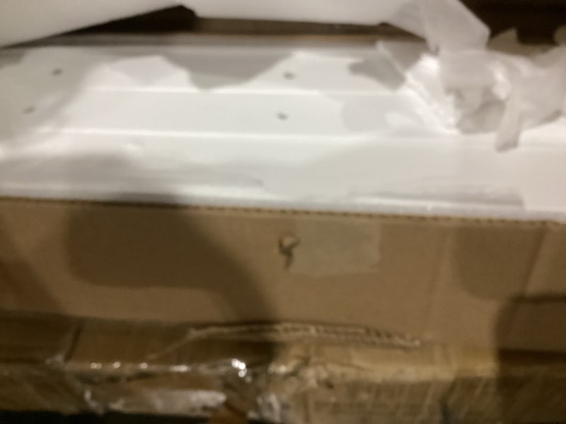 Condition photo showing Good Condition for merax modern solid wood queen size platform bed with headboard,no box spring needed,easy assembly,white