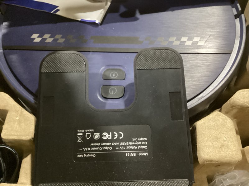 Condition photo showing Good Condition for Robot Vacuum and Mop Combo, 2-in-1 Mopping Robot Vacuum Cleaner with 2300Pa Suction, 2.87'' Slim Design, Wi-Fi/App/Voice Control, 3D Obstacle Avoidance&Self-Charging for Hard Floors, Carpets, Pet Hair Blue