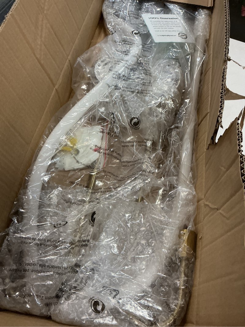 Condition photo showing Good Condition for KCO Modern Gold Wall Sconces LED Wall Lights Indoor Set of Two Hallway Long Wall Sconce Light Mid Century Bedroom Wall Sconces Set of 2 Brushed Brass Bathroom Sconce Lighting Gold-2PC