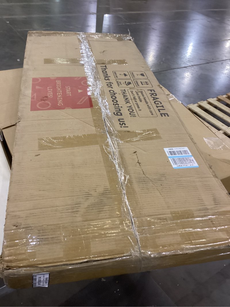 Condition photo showing As Is for Hasipu LED Door Mirror Full Length, 47 x 18 Over The Door Mirrors,Hanging Mirrors with Lights, Full Length Mirror for Bedroom, Living Room, Cloakroom Black 47.1"L x 18"W