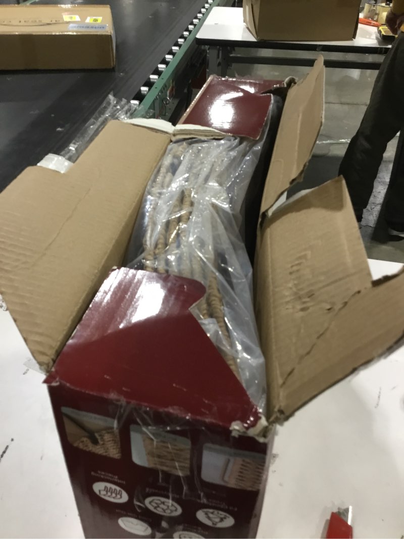 Condition photo showing Good Condition for 42in Extra Large Christmas Tree Collar - Wicker Woven Tree Collars for Artificial Trees - Handmade Rattan Rustic Farmhouse Basket for Tree Base Cover with Cord Cut-Out for 9ft 10ft 12ft Tree (Natural) 42" Natural