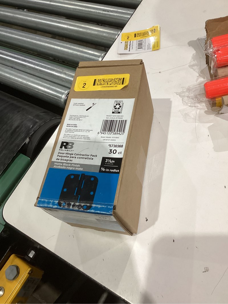 Condition photo showing New/Like New for 30 Pack Rounded Matte Black Door Hinges 3.5 Inch 5/8" Radius Interior 3 1/2" Flat Iron Bifold Residential Standard Bedroom Indoor for Doors 3 ½"Hardware Control House Home Decor Essentials Accessories 30 Pack Matte Black-Rounded