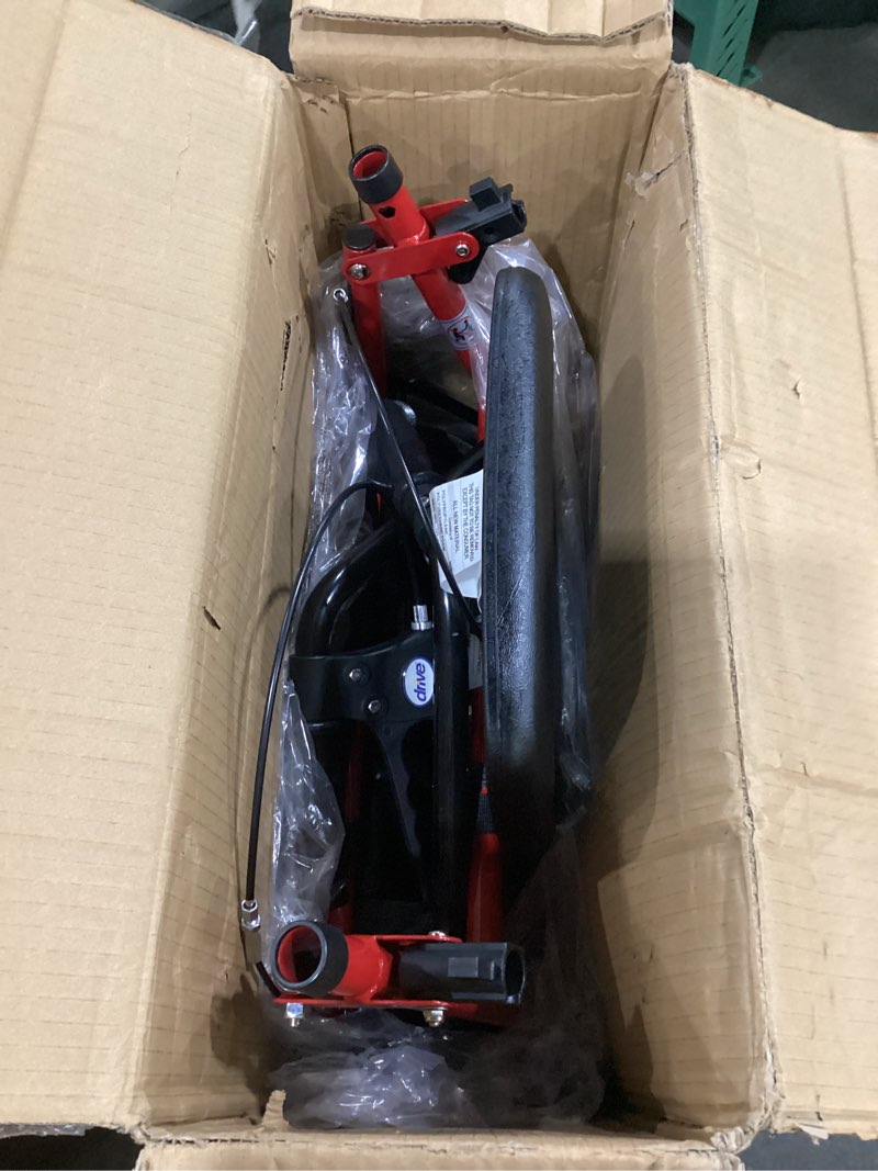 Condition photo showing Good Condition for drive medical rollator walker with seat - stable mobility support - height adjustable - durable steel frame construction - smooth 7.5" wheels - foldable frame - 350 lb limit - red