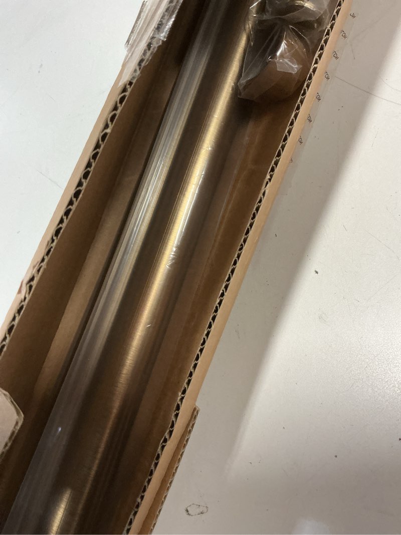 Condition photo showing New/Like New for Ivilon Drapery Window Curtain Rod - End Cap Style Design 1 Inch Pole. 28 to 48 Inch Color Warm Gold 28 to 48 in.