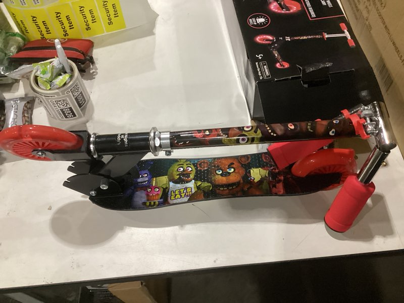 Condition photo showing Good Condition for five nights at freddy's 2 wheel kick scooter for kids - easy & portable fold-n-carry design, ultra-lightweight, comfortable & safe, durable & easy to ride