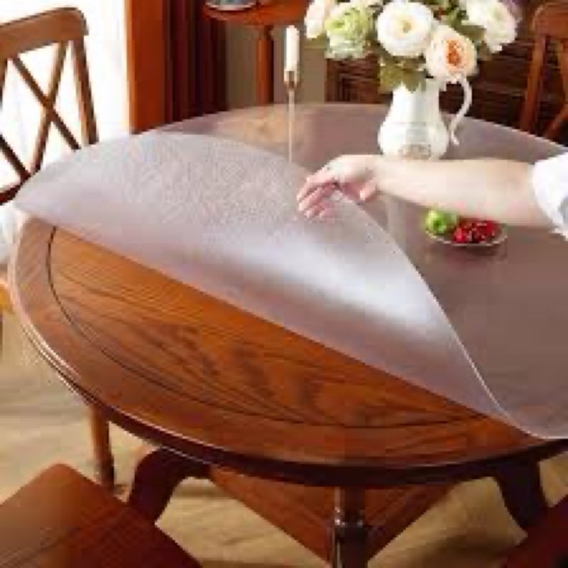Round plastic table cover