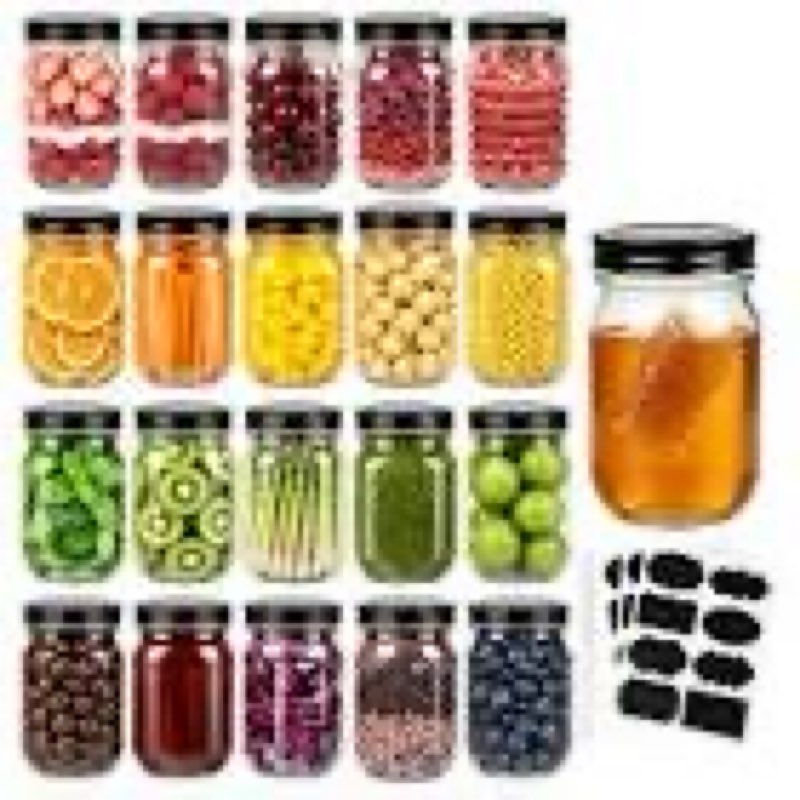 qappda 32oz wide mouth mason jars 12 packs with lids,clear quart canning jars for canning, pickling,