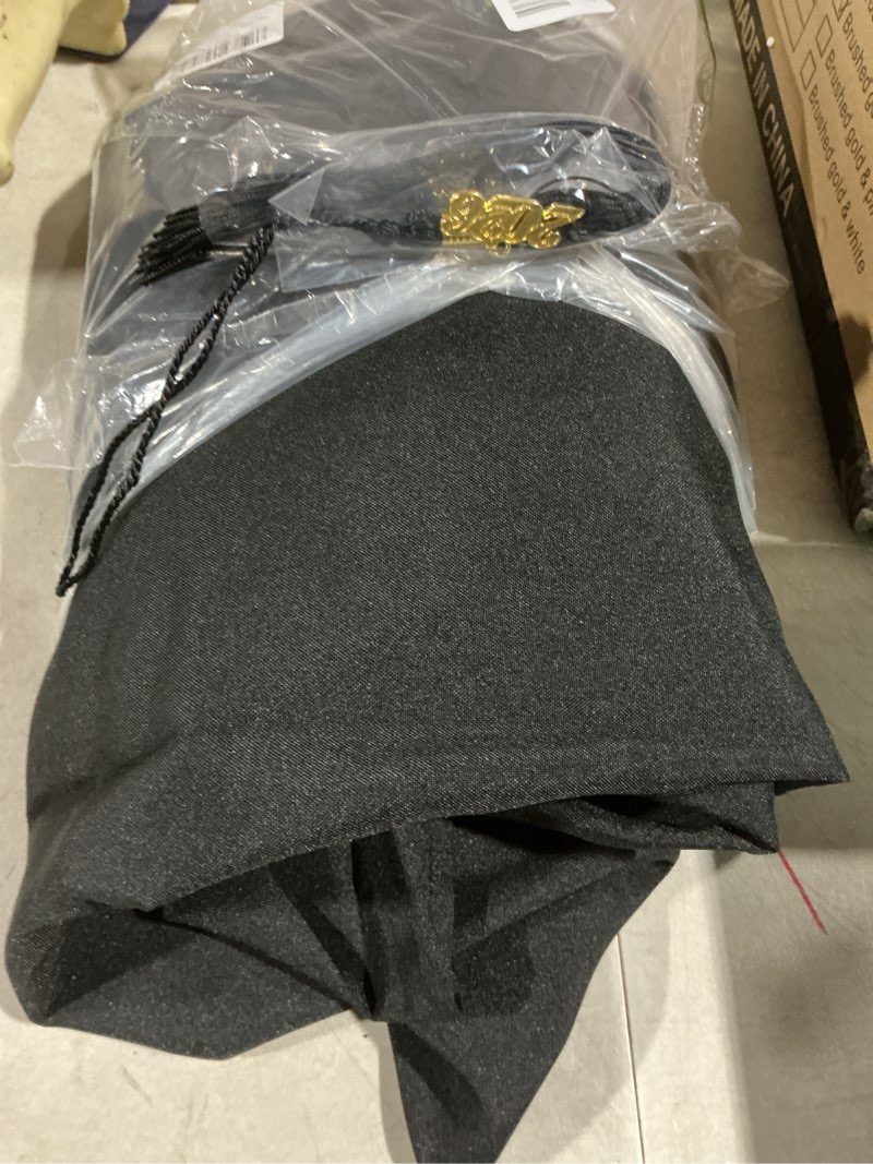 Condition photo showing Good Condition for Unisex Adult Matte Graduation Cap and Gown Tassel Set Black 63''(6'6''-6'8'')