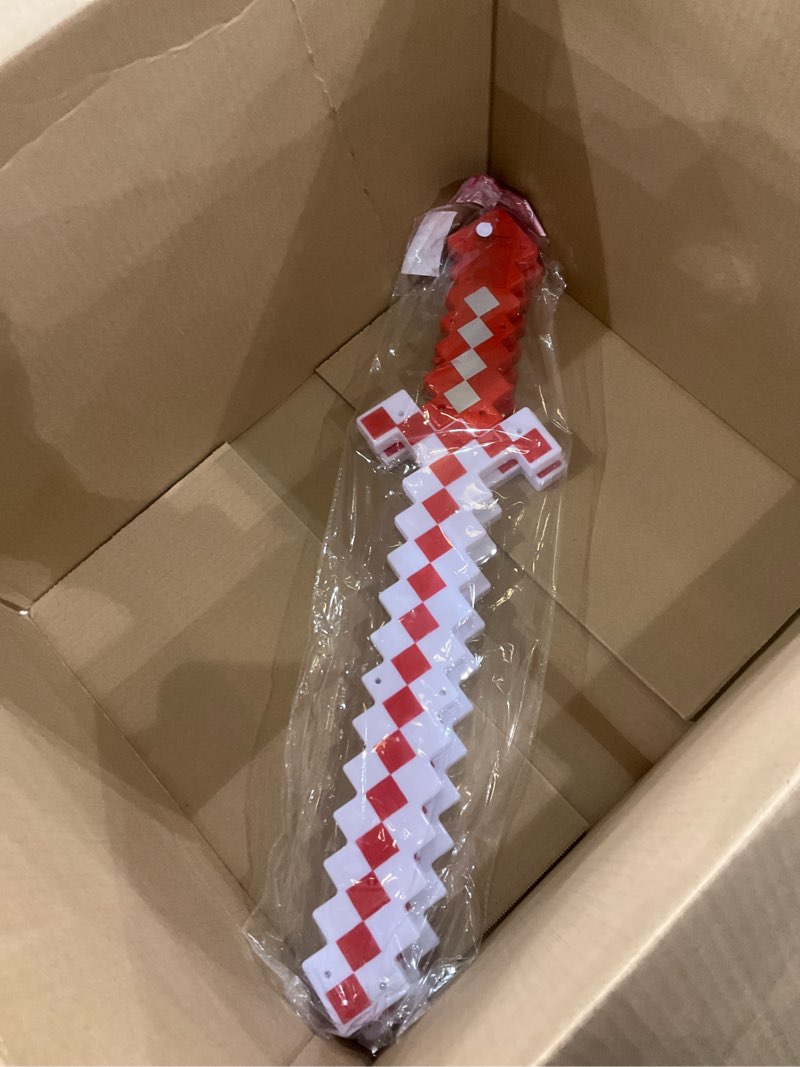 Condition photo showing Good Condition for Fun Central LED Light Up Pixel 8-Bit Toy Sword for Kids (Red, 24")