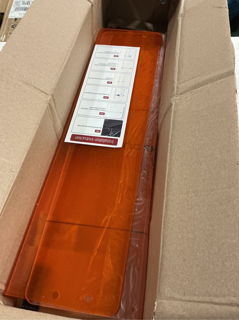 Condition photo showing Good Condition for 2-pack orange acrylic magazine holder brochure holder, 24 inch hanging magazine rack with hardware, floating bookshelf brochure display organizer for home, office, reception area orange 24 inch