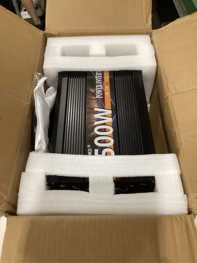 Condition photo showing Good Condition for 5500 watt power inverter 12v dc to 110v 120v converter for family rv off grid solar system car with type-c ports 3 ac power outlets dual usb ports lcd display wireless remote control 12v-5500w