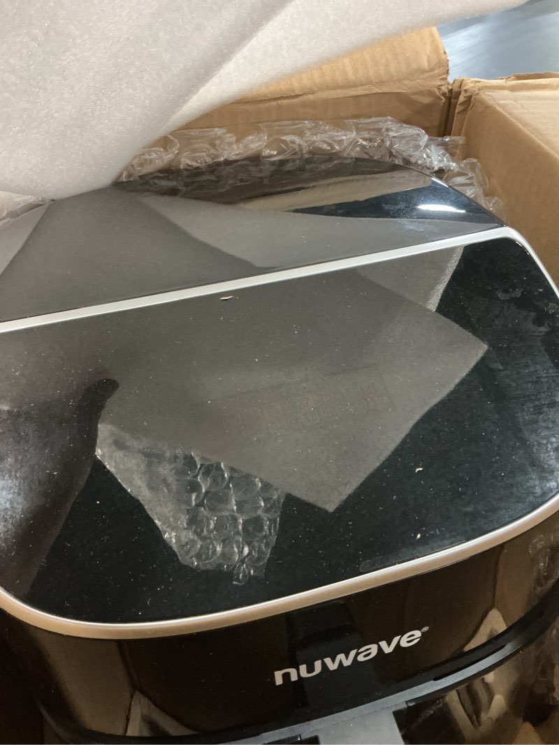 Condition photo showing Good Condition for nuwave brio plus air fryer 8 qt, new & improved, pfas-free, 7 digital one-touch cook functions that air fry, bake, roast, dehydrate, toast, reheat, preheat, 150 presets, 50°f~400°f, 700/1500/1800w 8 quart black