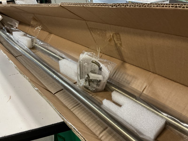Condition photo showing Good Condition for 2 pack antique bronze disc curtain rods, 48-84 inches window curtain rod,adjustable room darkening drapery rod with aluminum finials and brackets,wrap around design 48-84" & 2pcs antique bronze
